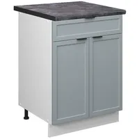 Vicco Küchenunterschrank Fame-Line Weiß Hellblau-Grau gerahmt 60 cm mit