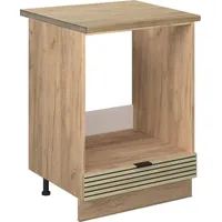 Vicco Herdumbauschrank Fame-Line Eiche gefräst 60 cm mit Arbeitsplatte