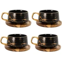 Intirilife Intirilife, Tasse, Teetasse mit Holz Untersetzer (200 ml,
