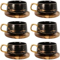 Intirilife Intirilife, Tasse, Teetasse mit Holz Untersetzer (200 ml,