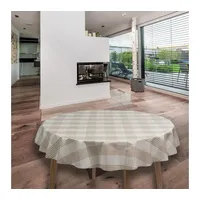 Laro Rund 140 cm Wachstuchtischdecke Tischdecke Abwaschbar PVC Karriet