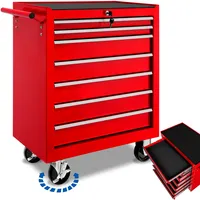 Tectake Werkzeugwagen, Rot, Metall, 33x79x69 cm, Freizeit, Heimwerken, Werkzeugaufbewahrung