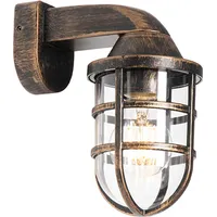 QAZQA - Modern Vintage Außen Wandleuchte Messing IP54 -