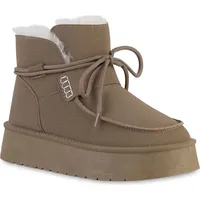 VAN HILL Damen Winter Boots in Khaki