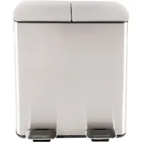 Hti-Living Duo Mülleimer 40 Liter Silber,