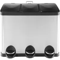 Hti-Living Mülltrenner 45 Liter Silber Schwarz,
