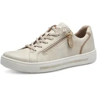 Jana Damen Sneaker flach mit Reißverschluss Vegan, Gold (Cloudy