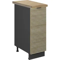 Vicco Apothekerschrank Fame-Line Eiche gefräst 30 cm mit Arbeitsplatte