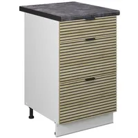 Vicco Fame-Line Weiß Eiche gefräst 50 cm mit Arbeitsplatte
