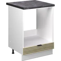 Vicco Herdumbauschrank Fame-Line Weiß Eiche gefräst 60 cm mit
