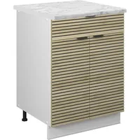Vicco Schubunterschrank Fame-Line Weiß Eiche gefräst 60 cm mit