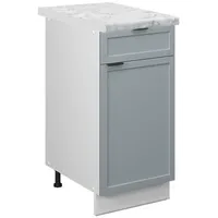 Vicco Unterschrank Fame-Line, Hellblau-grau/Weiß, 40 cm, AP Marmor blau|grau