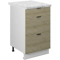 Vicco Fame-Line Weiß Eiche gefräst 50 cm mit Arbeitsplatte