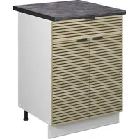 Vicco Schubunterschrank Fame-Line Weiß Eiche gefräst 60 cm mit