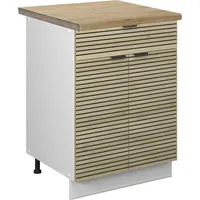 Vicco Schubunterschrank Fame-Line Weiß Eiche gefräst 60 cm mit