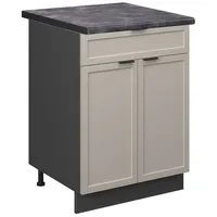 Vicco Küchenunterschrank Fame-Line Anthrazit Grau-Beige gerahmt 60 cm mit