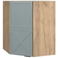 Vicco Eckhängeschrank Fame-Line Eiche Hellblau-Grau gerahmt 57 cm