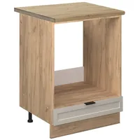 Vicco Herdumbauschrank Fame-Line Eiche Grau-Beige gerahmt 60 cm mit