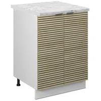 Vicco Fame-Line Weiß Eiche gefräst 60 cm mit Arbeitsplatte
