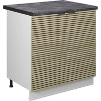 Vicco Spülenunterschrank Fame-Line Weiß Eiche gefräst 80 cm mit