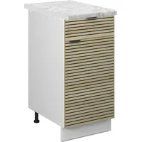 Vicco Fame-Line Weiß Eiche gefräst 40 cm mit Arbeitsplatte
