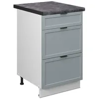 Vicco Schubladenunterschrank Fame-Line Weiß Hellblau-Grau gerahmt 50 cm mit