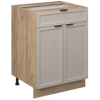 Vicco Schubunterschrank Fame-Line Eiche Grau-Beige gerahmt 60 cm ohne