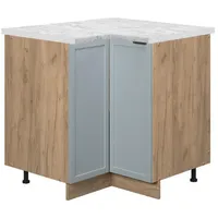 Vicco Eckunterschrank Fame-Line Eiche Hellblau-Grau gerahmt 87 cm mit