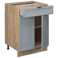 Vicco Küchenunterschrank Fame-Line Eiche Hellblau-Grau gerahmt 60 cm ohne