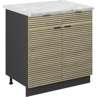 Vicco Fame-Line Anthrazit Eiche gefräst 80 cm mit Arbeitsplatte