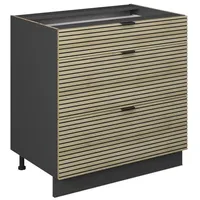 Vicco Schubladenunterschrank Fame-Line Anthrazit Eiche gefräst 80 cm ohne