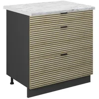 Vicco Schubladenunterschrank Fame-Line Anthrazit Eiche gefräst 80 cm mit