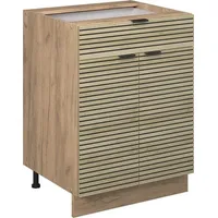 Vicco Schubunterschrank Fame-Line Eiche gefräst 60 cm ohne Arbeitsplatte