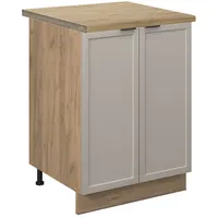 Vicco Küchenunterschrank Fame-Line Eiche Grau-Beige gerahmt 60 cm mit