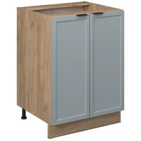 Vicco Küchenunterschrank Fame-Line Eiche Hellblau-Grau gerahmt 60 cm ohne