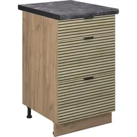Vicco Fame-Line Eiche gefräst 50 cm mit Arbeitsplatte Anthrazit