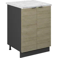 Vicco Unterschrank Fame-Line Anthrazit Eiche gefräst 60 cm mit