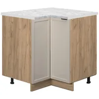 Vicco Eckunterschrank Fame-Line Eiche Grau-Beige gerahmt 87 cm mit