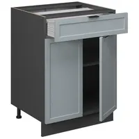 Vicco Regal, Küchenschränke Fame-Line Anthrazit Hellblau-Grau gerahmt 60 cm