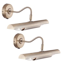 GLOBO 2er Set Bilderleuchte, altmessing, Spot beweglich, 36,5 cm,