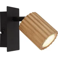 GLOBO Wandspot Wandlampe Flurlampe schwenkbar Holz Leselampe schwarz braun