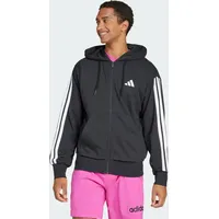 Adidas Essentials 3-Streifen French Terry Reißverschlusspullover Black / White