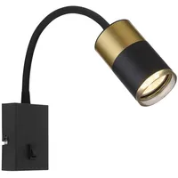 GLOBO Wandlampe flexibel Schlafzimmerlampe Leseleuchte schwarz kupfer Wandleuchte mit