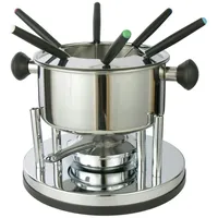 Hi Gravidus 9tlg. Edelstahl Fondue-Set Käsefondue Käse Fonduetopf Fonduegabeln