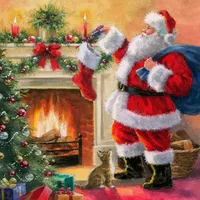Ti-Flair 20 Papierservietten 33x33cm Weihnachtsmann Motiv. 3lagige Weihnachtsservietten