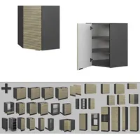 Vicco Eckhängeschrank Fame-Line Anthrazit Eiche gefräst 57 cm