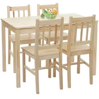 Mendler Esszimmer-Set HWC-F77, Sitzgruppe Esszimmergruppe, Massiv-Holz Landhaus 110cm ~