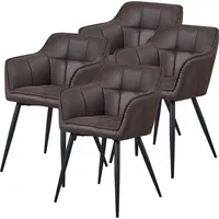 [en.casa] Esszimmerstuhl 4er Set Birmingham Dunkelbraun