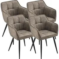 [en.casa] Esszimmerstuhl 4er Set Birmingham Taupe