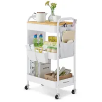 Songmics Beistellwagen, Rollwagen, Küchenwagen, Servierwagen, für Büro, Küche, Wohnzimmer